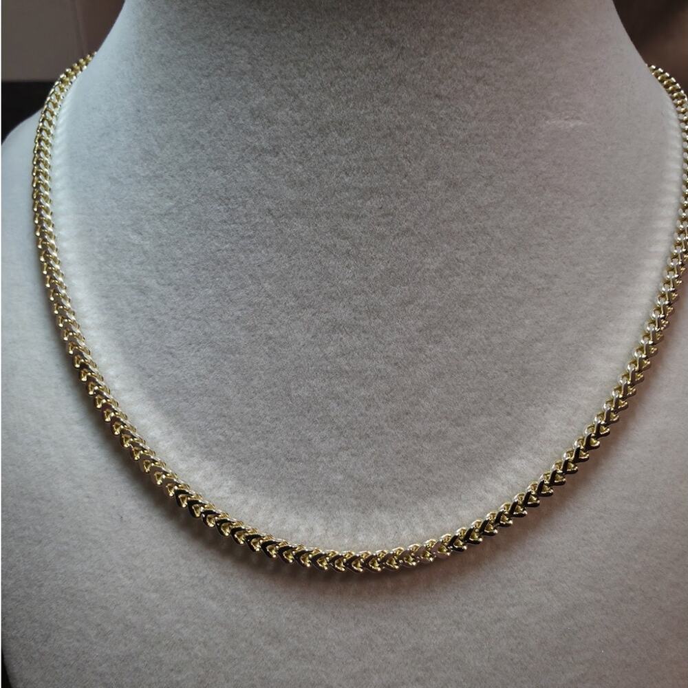 18" 3.0mm Franco Chain Gold Plated 925 Sterling Silver 8.76g
